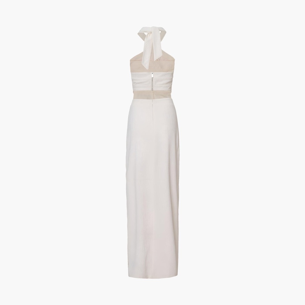 247 Crisscross Cutout Halter Split Knit Long Dress - Picture 4 of 5